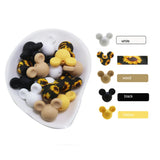 10pcs Silicone Mouse Sunflower Teether Toy Soft Chew DIY Necklace Perle