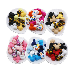 10pcs Silicone Mouse Sunflower Teether Toy Soft Chew DIY Necklace Perle