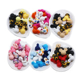 10pcs Silicone Mouse Sunflower Teether Toy Soft Chew DIY Necklace Perle