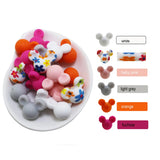 10pcs Silicone Mouse Sunflower Teether Toy Soft Chew DIY Necklace Perle