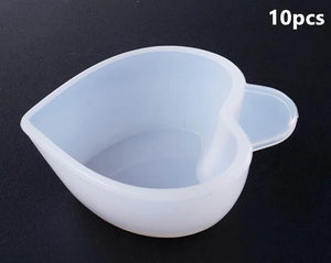 10pcs Silicone Measuring Cup For UV Epoxy Resin Mold DIY Casting Tools