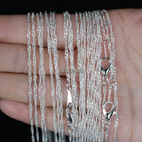 10pcs Silver Plated Water Wave Necklace Chains for Women 16" 18" 20" 24"
