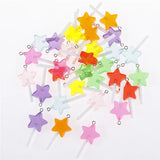 10pcs Yellow Candy Star Resin Lollipop Charms DIY Jewelry Making Earring