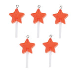 10pcs Yellow Candy Star Resin Lollipop Charms DIY Jewelry Making Earring