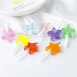 10pcs Yellow Candy Star Resin Lollipop Charms DIY Jewelry Making Earring