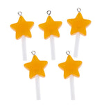 10pcs Yellow Candy Star Resin Lollipop Charms DIY Jewelry Making Earring
