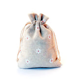 10pcs Small Cotton Bags 10x14cm Drawstring Pouch Linen Cotton Bag