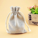 10pcs Small Cotton Bags 10x14cm Drawstring Pouch Linen Cotton Bag