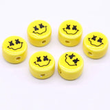 10pcs Smile Face Ceramic Beads For Jewelry Making DIY Necklace Bracelet 16x10mm