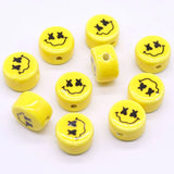 10pcs Smile Face Ceramic Beads For Jewelry Making DIY Necklace Bracelet 16x10mm