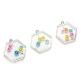 10pcs Smiley Face Acrylic Polygon Charm Pendant for Jewelry Making