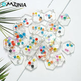 10pcs Smiley Face Acrylic Polygon Charm Pendant for Jewelry Making