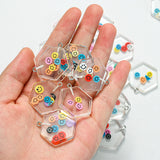 10pcs Smiley Face Acrylic Polygon Charm Pendant for Jewelry Making