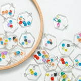 10pcs Smiley Face Acrylic Polygon Charm Pendant for Jewelry Making