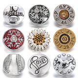 10pcs Metal Flower Cross Christmas Snaps 12mm DIY Snap Button Jewelry