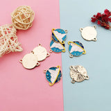 10pcs Snow Mountain Enamel Charms Round Metal Planet Earring Pendants