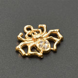 10pcs Spider Silver Crystal Rhinestone Charms Jewelry Earring Crafts