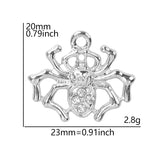 10pcs Spider Silver Crystal Rhinestone Charms Jewelry Earring Crafts