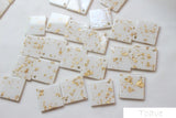 10pcs Macaron Circular Diamond Platinum Disc Lozenge Earring DIY Accessories