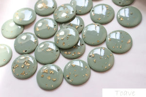 10pcs Macaron Circular Diamond Platinum Disc Lozenge Earring DIY Accessories