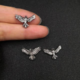 10pcs Stainless Steel 3D Eagle Charms DIY Necklace Pendant Jewelry Making
