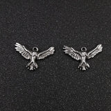 10pcs Stainless Steel 3D Eagle Charms DIY Necklace Pendant Jewelry Making