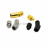 10pcs Stainless Steel Bayonet Clasp PushLock Lace Buckle Leather Cord Clasps