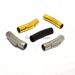 10pcs Stainless Steel Bayonet Clasp PushLock Lace Buckle Leather Cord Clasps