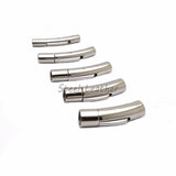 10pcs Stainless Steel Bayonet Clasp PushLock Lace Buckle Leather Cord Clasps
