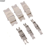 10pcs Stainless Steel Clasp Crimp Jaw Hook Watch Band Clasp