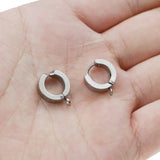 10pcs Stainless Steel Clip Earrings Hiphop Rock Style DIY Jewelry Parts
