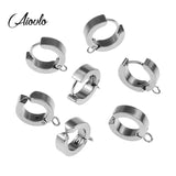 10pcs Stainless Steel Clip Earrings Hiphop Rock Style DIY Jewelry Parts