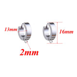 10pcs Stainless Steel Clip Earrings Hiphop Rock Style DIY Jewelry Parts