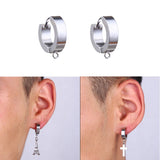 10pcs Stainless Steel Clip Earrings Hiphop Rock Style DIY Jewelry Parts