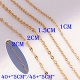 10pcs Stainless Steel Flat Cable Chain DIY Link Chains Pendant Necklaces