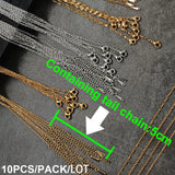 10pcs Stainless Steel Flat Cable Chain DIY Link Chains Pendant Necklaces