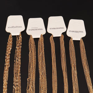 10pcs Stainless Steel Flat Cable Chain DIY Link Chains Pendant Necklaces