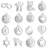 10pcs Stainless Steel Sun Dog Paw DIY Charms Heart Necklace Pendant
