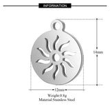 10pcs Stainless Steel Sun Dog Paw DIY Charms Heart Necklace Pendant
