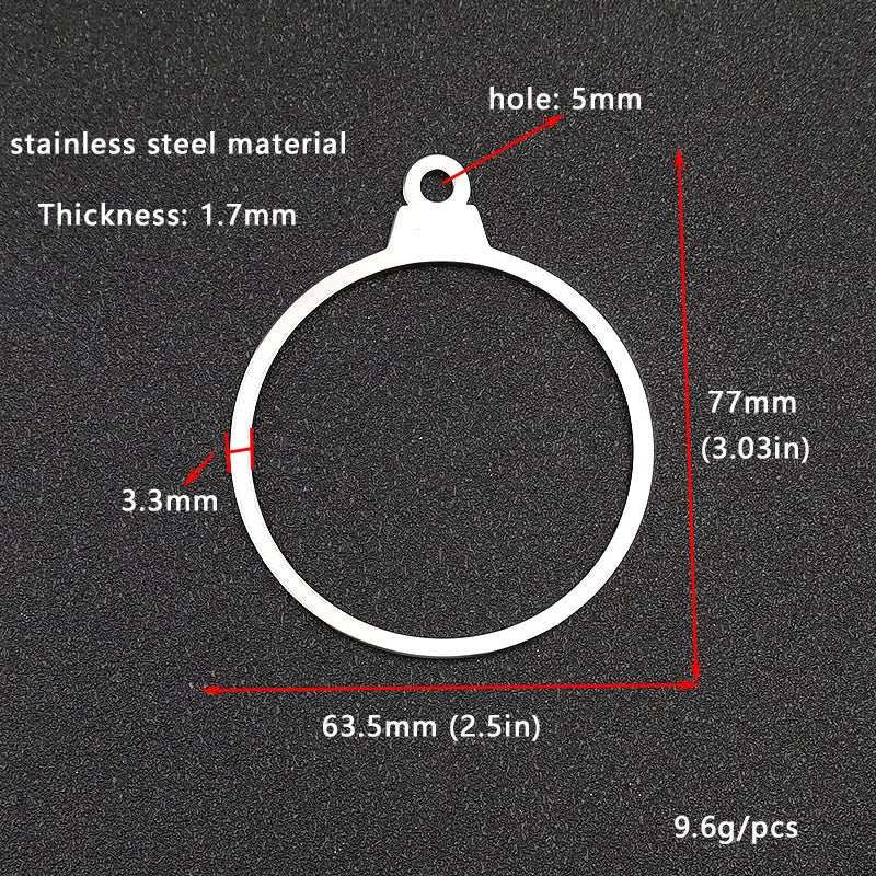 10pcs Stainless Steel Hollow Charms for DIY Jewelry Making
