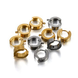 10pcs Stainless Steel Huggie Earring Hooks Round Ear Post
