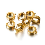 10pcs Stainless Steel Huggie Earring Hooks Round Ear Post