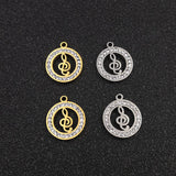 10pcs Stainless Steel Charms with Rhinestones for DIY Jewelry Making