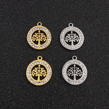 10pcs Stainless Steel Charms with Rhinestones for DIY Jewelry Making