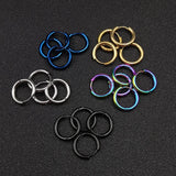 10pcs Stainless Steel Hoop Earrings 2.5mm 2.0mm Thick Men Women Colorful Circle