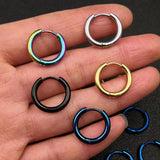10pcs Stainless Steel Hoop Earrings 2.5mm 2.0mm Thick Men Women Colorful Circle