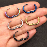 10pcs Stainless Steel Hoop Earrings 2.5mm 2.0mm Thick Men Women Colorful Circle
