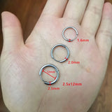 10pcs Stainless Steel Hoop Earrings 2.5mm 2.0mm Thick Men Women Colorful Circle