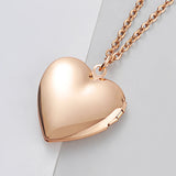 Stainless Steel Heart Photo Frame Memory Locket Pendant Necklaces