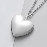 Stainless Steel Heart Photo Frame Memory Locket Pendant Necklaces